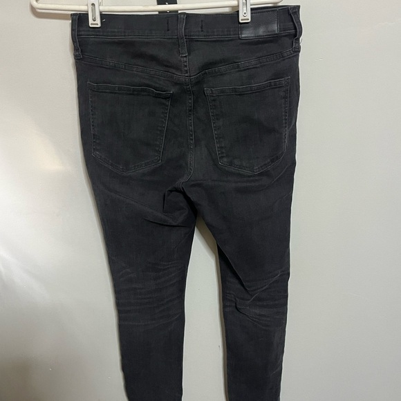 Madewell 9’’ Mid Rise Black Distressed Skinny Jeans Sz 28 - Picture 5 of 10